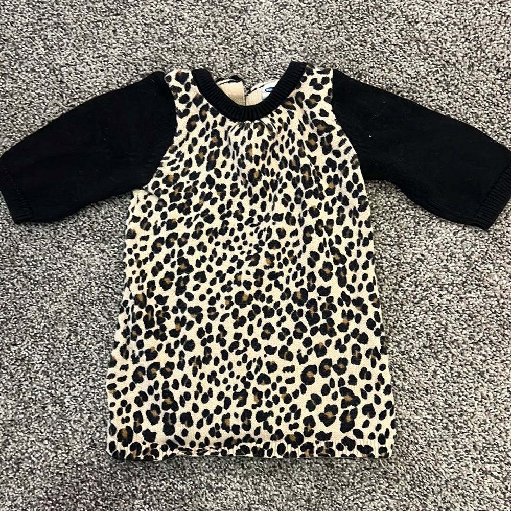 0-3 month leopard sweater dress. Baby girl old navy